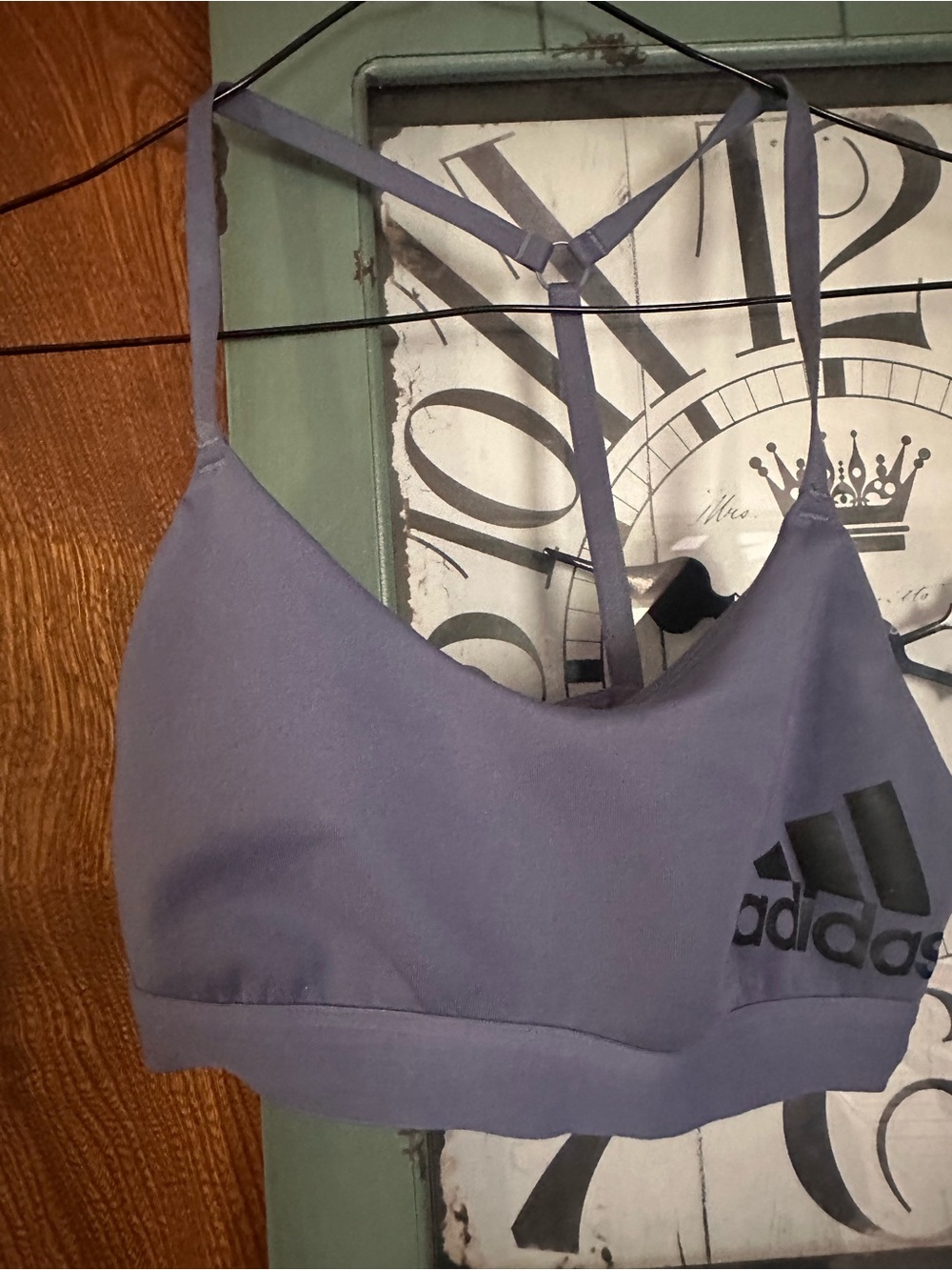adidas Lavender Sports Bra with Strappy Back
